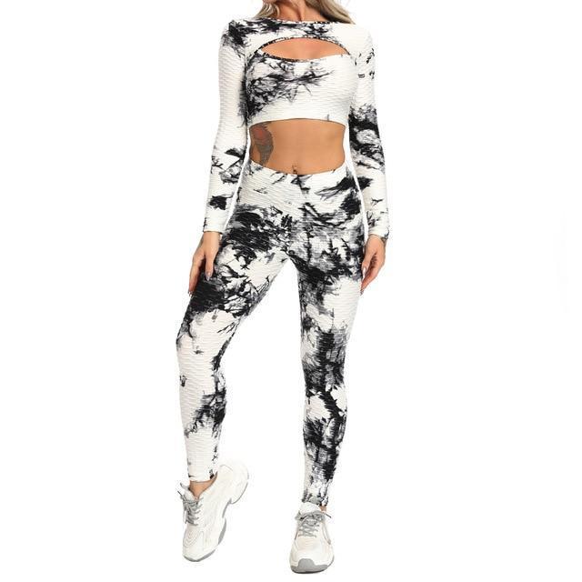 Pineapple Grid Tie-Dye Yoga Set