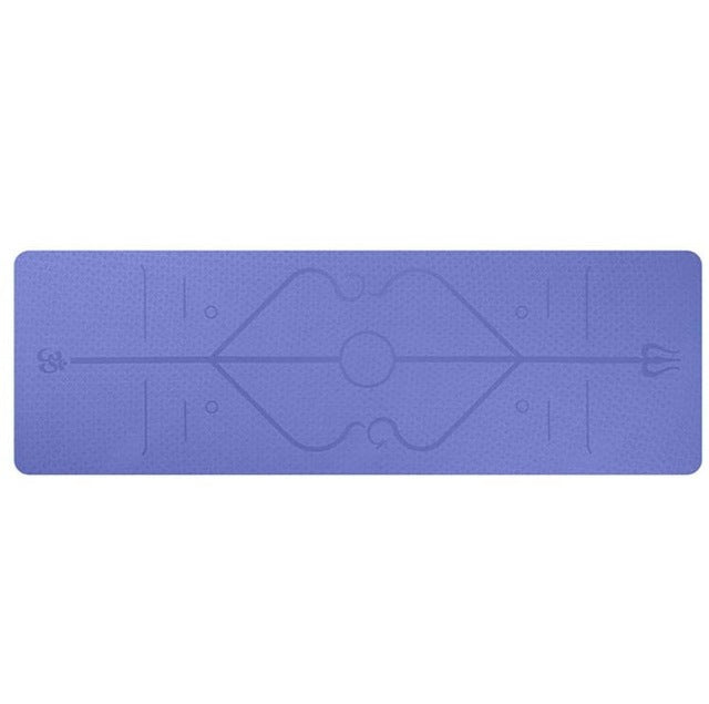 Non-Slip TPE Yoga Mat with Position Line
