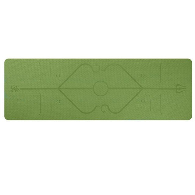 Non-Slip TPE Yoga Mat with Position Line