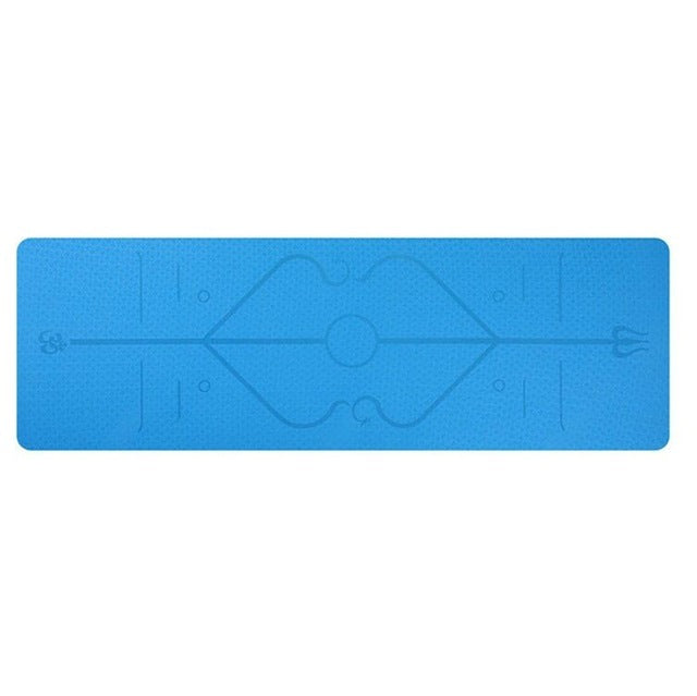 Non-Slip TPE Yoga Mat with Position Line