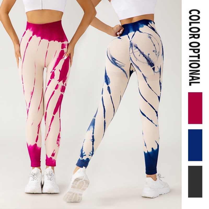 Seamless Tie-Dye Yoga Pants – Fitness & Running Essentials