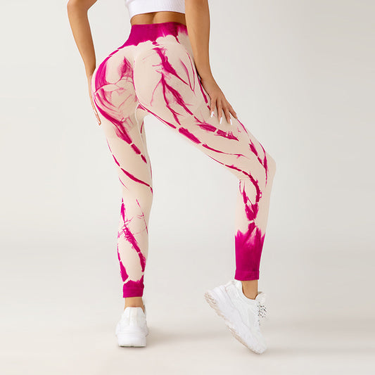 Seamless Tie-Dye Yoga Pants – Fitness & Running Essentials