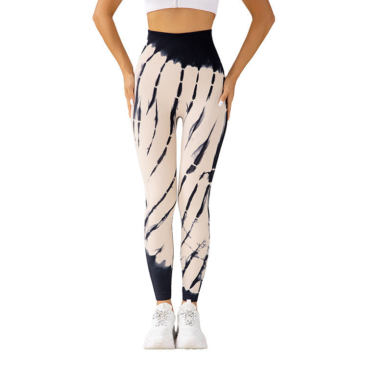 Seamless Tie-Dye Yoga Pants – Fitness & Running Essentials