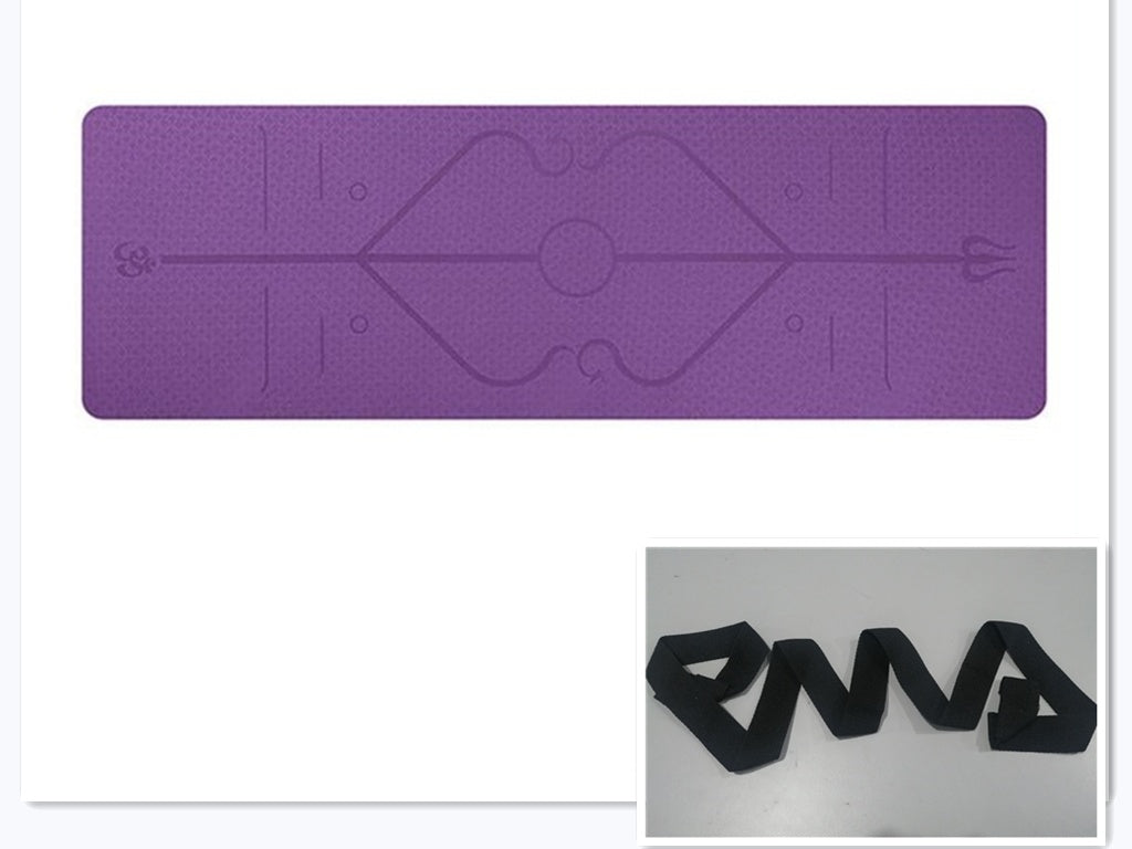 Non-Slip TPE Yoga Mat with Position Line