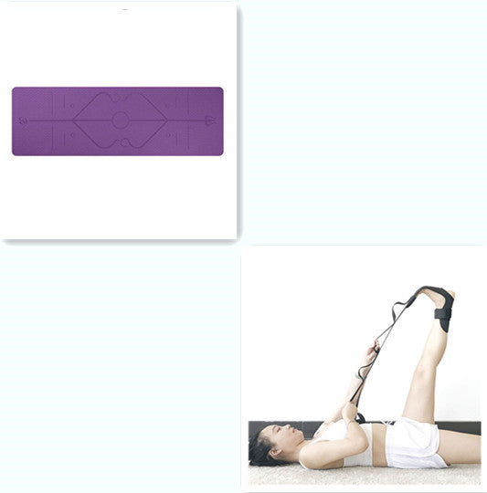 Non-Slip TPE Yoga Mat with Position Line