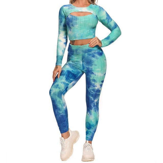 Pineapple Grid Tie-Dye Yoga Set