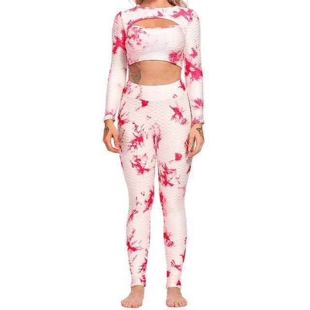 Pineapple Grid Tie-Dye Yoga Set