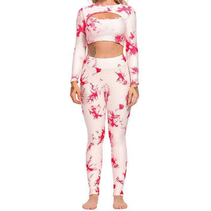 Pineapple Grid Tie-Dye Yoga Set