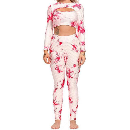 Pineapple Grid Tie-Dye Yoga Set