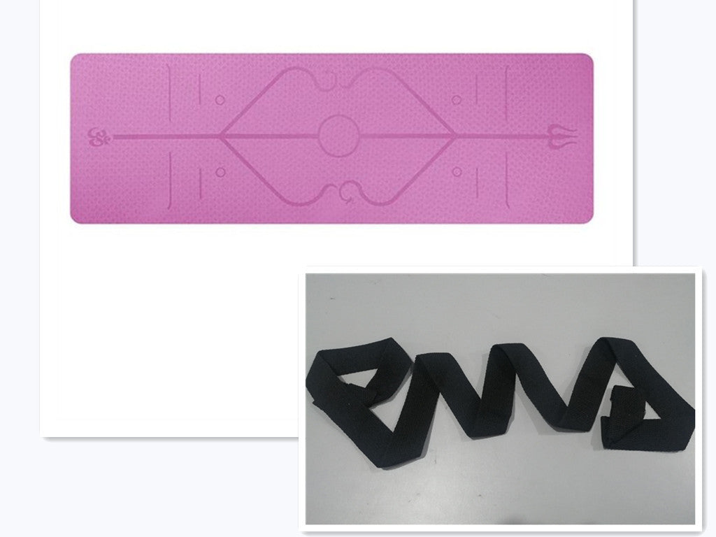 Non-Slip TPE Yoga Mat with Position Line