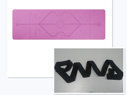 Non-Slip TPE Yoga Mat with Position Line