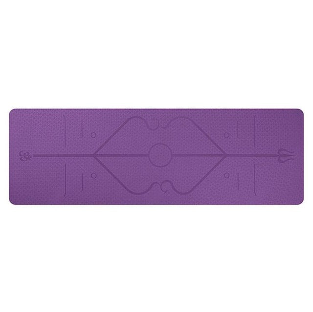 Non-Slip TPE Yoga Mat with Position Line