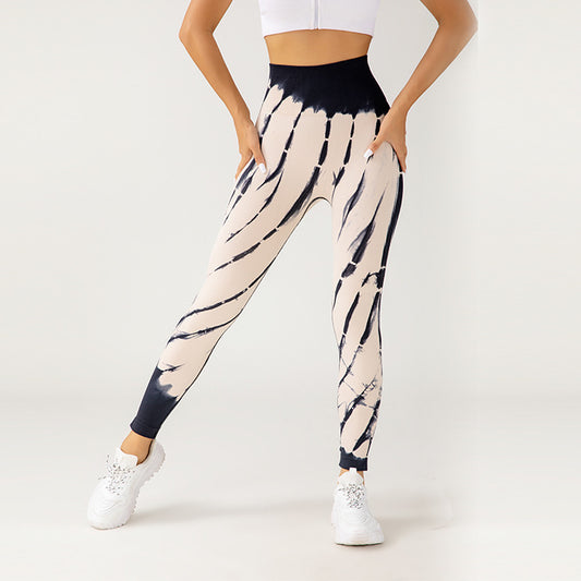 Seamless Tie-Dye Yoga Pants – Fitness & Running Essentials