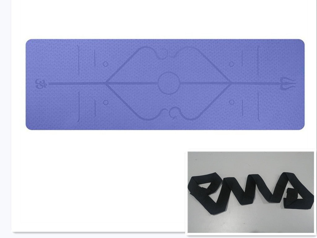 Non-Slip TPE Yoga Mat with Position Line