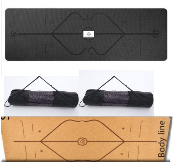 Non-Slip TPE Yoga Mat with Position Line