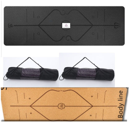 Non-Slip TPE Yoga Mat with Position Line