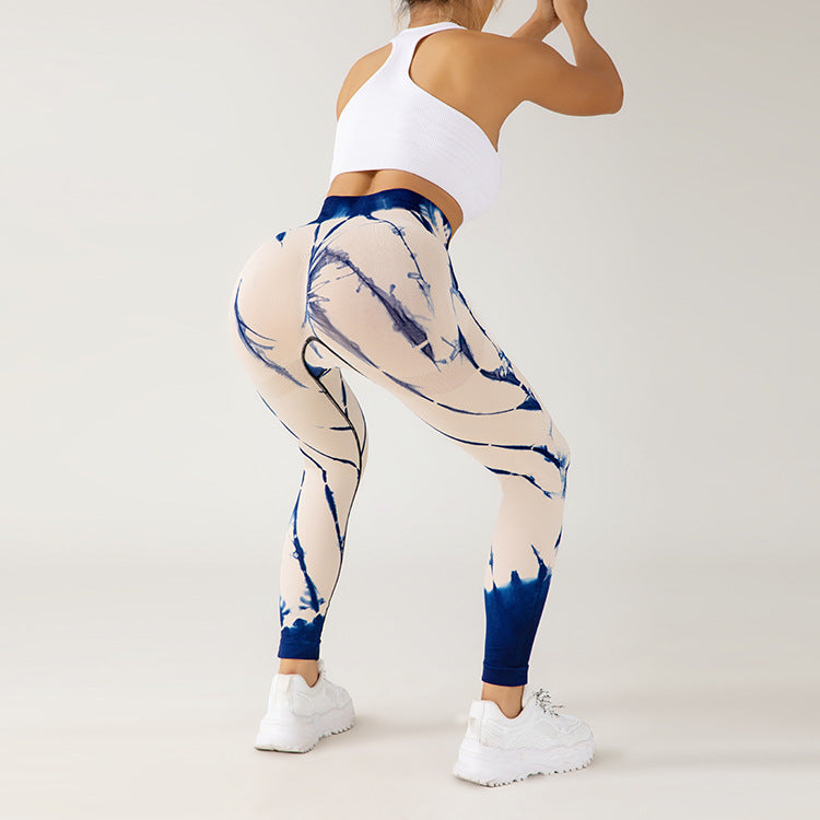 Seamless Tie-Dye Yoga Pants – Fitness & Running Essentials