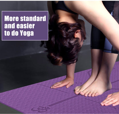 Non-Slip TPE Yoga Mat with Position Line